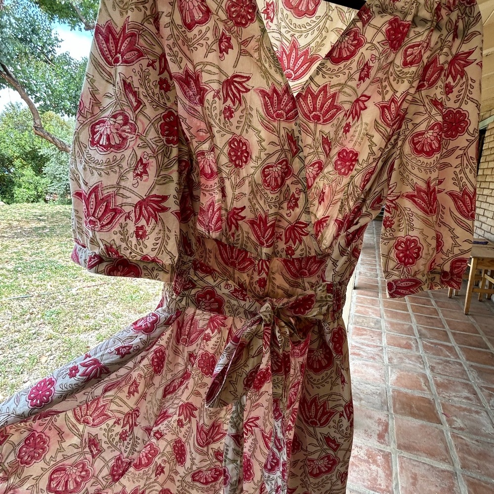 Monsoon Floral Pink and Cream Dress